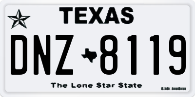 TX license plate DNZ8119