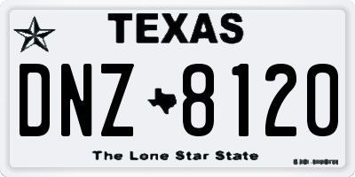 TX license plate DNZ8120