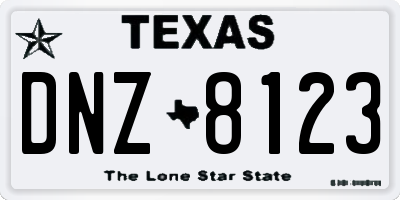 TX license plate DNZ8123