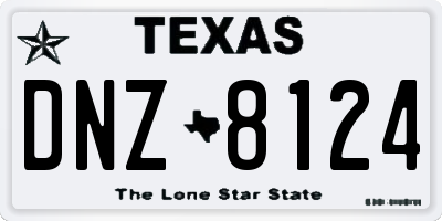 TX license plate DNZ8124