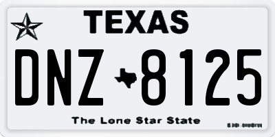 TX license plate DNZ8125