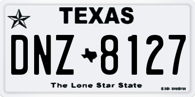 TX license plate DNZ8127