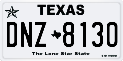 TX license plate DNZ8130