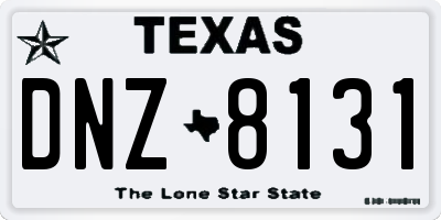 TX license plate DNZ8131