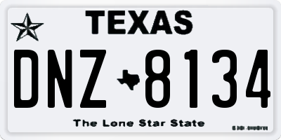 TX license plate DNZ8134