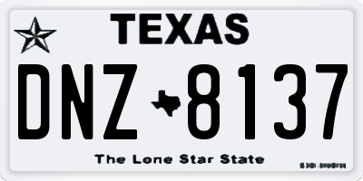 TX license plate DNZ8137