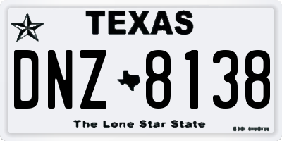 TX license plate DNZ8138