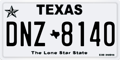 TX license plate DNZ8140