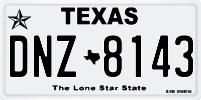 TX license plate DNZ8143