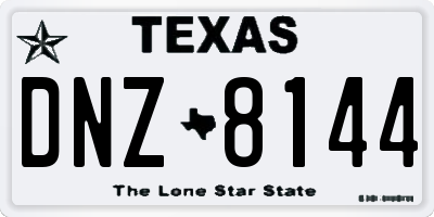 TX license plate DNZ8144