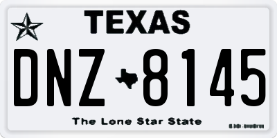 TX license plate DNZ8145
