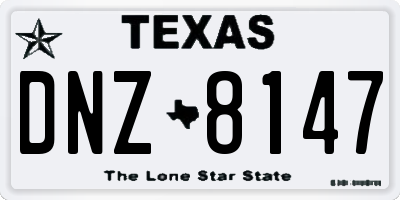 TX license plate DNZ8147