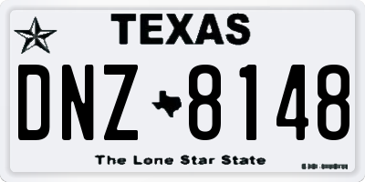 TX license plate DNZ8148