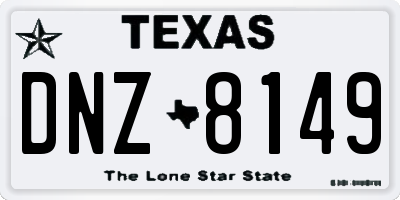 TX license plate DNZ8149