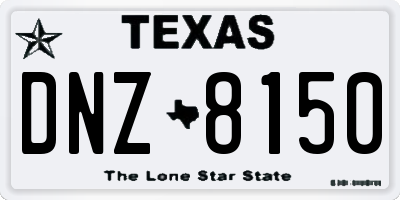 TX license plate DNZ8150