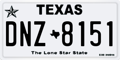 TX license plate DNZ8151