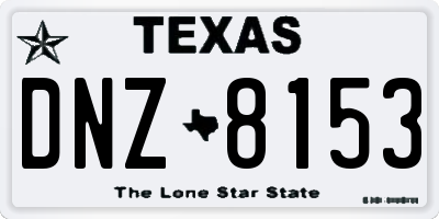 TX license plate DNZ8153