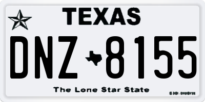 TX license plate DNZ8155