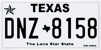 TX license plate DNZ8158