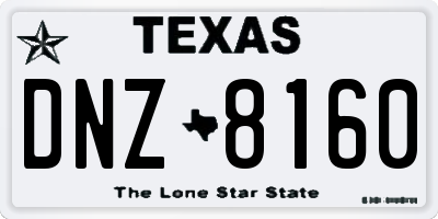TX license plate DNZ8160