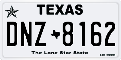 TX license plate DNZ8162