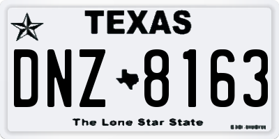TX license plate DNZ8163
