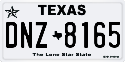 TX license plate DNZ8165