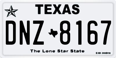 TX license plate DNZ8167