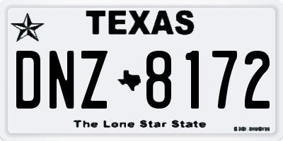 TX license plate DNZ8172
