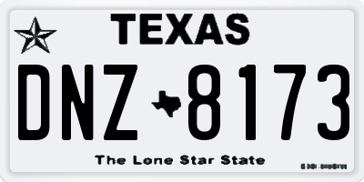 TX license plate DNZ8173