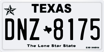 TX license plate DNZ8175