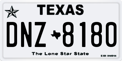 TX license plate DNZ8180