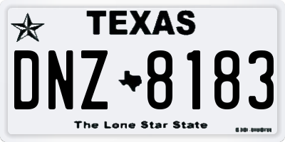 TX license plate DNZ8183