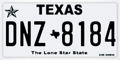 TX license plate DNZ8184