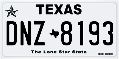 TX license plate DNZ8193