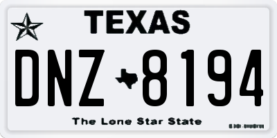 TX license plate DNZ8194