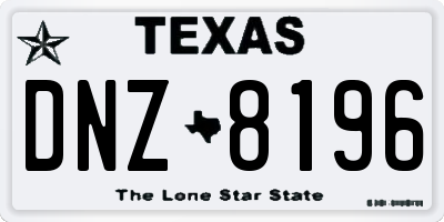TX license plate DNZ8196