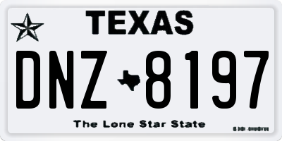 TX license plate DNZ8197