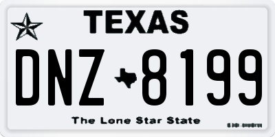 TX license plate DNZ8199