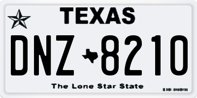 TX license plate DNZ8210