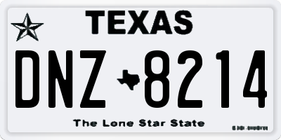 TX license plate DNZ8214