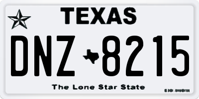 TX license plate DNZ8215