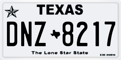 TX license plate DNZ8217