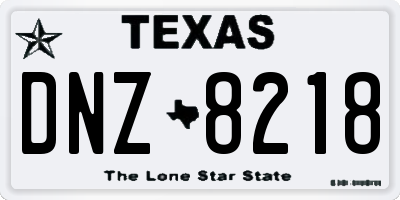 TX license plate DNZ8218