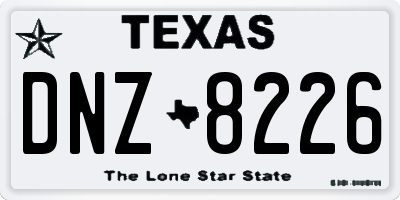 TX license plate DNZ8226