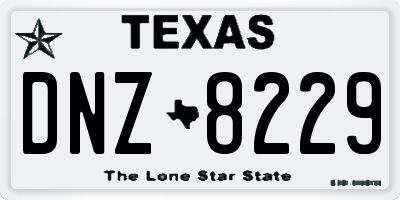 TX license plate DNZ8229
