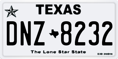 TX license plate DNZ8232