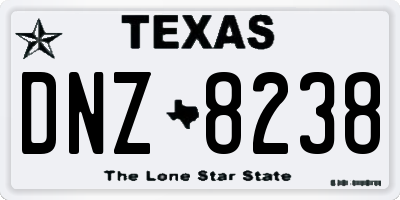 TX license plate DNZ8238