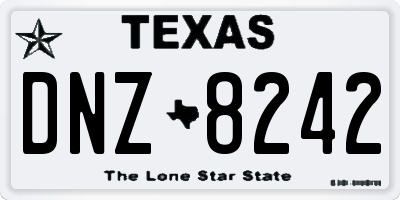 TX license plate DNZ8242