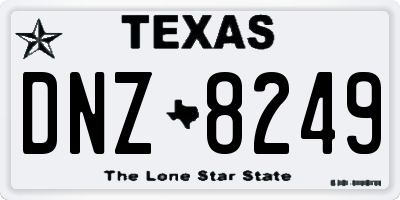 TX license plate DNZ8249